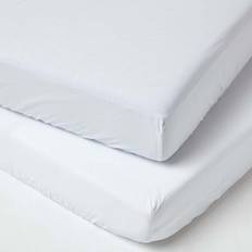 Sheets Kid's Room Homescapes White Cotton Cot Bed Fitted Sheets 200 Thread Count, 2