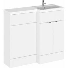 Hudson Reed Fusion RH Combination Unit with 600mm WC Unit 1200mm Wide Gloss White