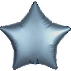 Amscan Loftus International A3-6815 19 in. Steel Blue Star Satin Luxe Balloon
