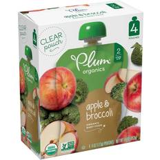 Plum Organics Baby Food Pouches Stage 2 Apple & Broccoli 4 oz