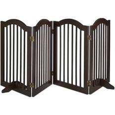 Relaxdays Safety Gate, Foldable Fence with Wide Feet, for Children & Pets, FreeStanding, HWD: 92 x 205.5 x 30 cm, Brown