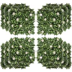 Decorative Items OutSunny 12PCS Artificial Boxwood Panel Rhododendron Greenery Backdrop Artificial Plant
