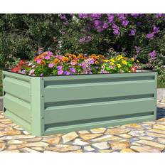 Outdoor Planter Boxes Gardenlife Outdoor Metal Raised Bed, Galvanised Steel Powder Raised Flowers