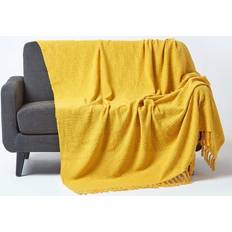 Yellow Blankets Homescapes Ochre 255 360 Blankets Yellow