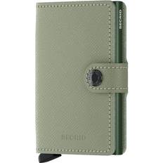 Secrid Embossed pistachio green leather card holder with RFID protection, Light green.