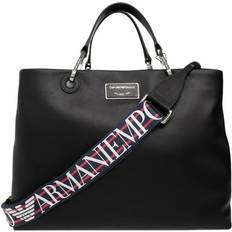 Buckle Totes & Shopping Bags Armani Large Leather Tote Bag - Black
