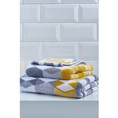 Fusion Hexagon Jacquard Bath Towel Grey
