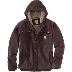 Carhartt Men Clothing Carhartt Relaxed Fit Washed Duck Sherpa-Lined Utility Jacket - Dark Brown