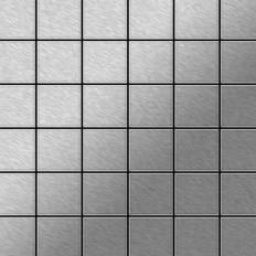 Alloy - Mosaic tile massiv metal Stainless Steel marine brushed grey 1.6mm thick