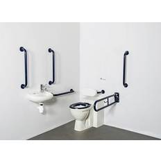 Nymas NymaPRO Back to Wall Doc M Toilet Pack with Dark Blue Concealed Fixings Grab Rails DM800KC/DB