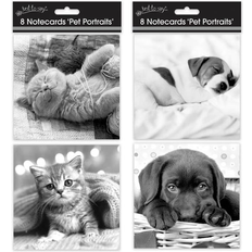 8 x Cute Blank Notelets Unisex Thank you Cards Choose From Puppy or Kittens!/Dogs