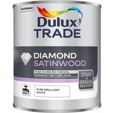 Dulux Trade White Paint Dulux Trade Diamond Satinwood Wood Protection Pure Brilliant White 5L