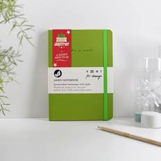 Christmas Edition Recycled Leather Lined A5 Notebook, Green