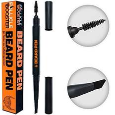 Scented Beard Dyes FollicleBooster Beard Pen BLACK Waterproof Proof & Sweat Proof, Long Lasting Solution & Natural Finish Barber Pencil and Brush Male Mustache Shape