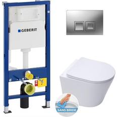 Geberit Toilet set Duofix UP100 toilet support Infinitiorimless bowl Chrome plate (InfinitioGeb2)