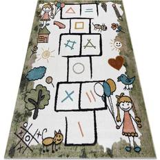 Dywany Łuszczów Carpet FUN Hop for Children Hopscotch Animals Green 47.2x66.9"