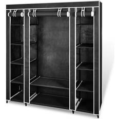 Polyester Clothing Storage vidaXL Compartments and Rods Wardrobe 150x176cm