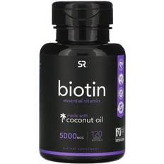 Sports Research Biotin with Coconut Oil, 5,000 mcg, 120