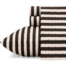 Betsey Johnson Wonderland Stripe Bed Sheet Black (233.7x157.5cm)