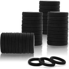 100 PCS Hair Ties for Women Elastic Cotton Thick Seamless Black