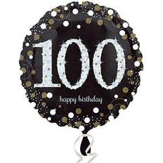 Amscan Black & Gold 100th Birthday Standard Foil Balloons S40