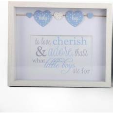4 x 6 Baby Photo Box Frame Pink Or Blue Boy Or Girl Freestanding Christening Gift/Blue