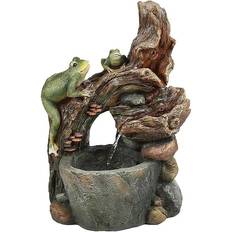 LuxenHome Frogs And Tree Indoor/outdoor Fountain