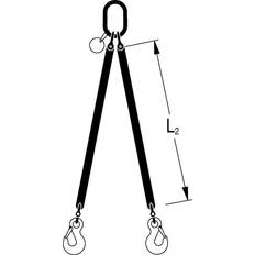 Round sling suspension set, length 1 m, 2-leg, violet