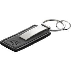 Keychains Fred Bennett Mens Black Leather and Alloy Rectangle Key Chain Keyring Key Holder & Gift Box