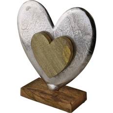 Aluminium Decorative Items Geko Standing Heart Figurine 20cm