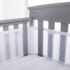 BreathableBaby Mesh Crib Liner, Deluxe Sheer Quilted Collection, Clouds