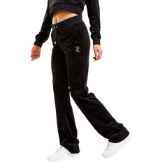 Red Trousers Juicy Couture Diamante Velour Track Pants