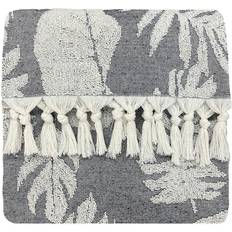 Furn Tropics Botanical Cotton Jacquard Bath Towel Black