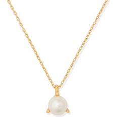 Metal Necklaces Kate Spade Brilliant Statements Trio Prong Pendant Necklace - Gold/Pearl