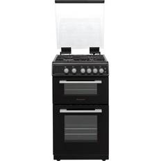 50cm double oven gas cooker Montpellier MDOG50LK Black Silver, Grey