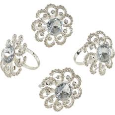 Polished Napkin Rings Saro Lifestyle Jeweled Floral Napkin Ring 3.8cm 4pcs