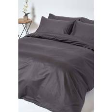 Homescapes Charcoal Egyptian Set Thread Count Duvet Cover Black, Grey