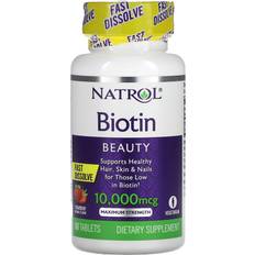 Strawberry Vitamins & Minerals Natrol Biotin Fast Dissolve Strawberry 10000mcg 60 pcs