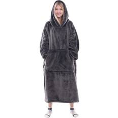 Waitu Fluffy Hooded Blankets Grey, Black (121.9x88.9cm)