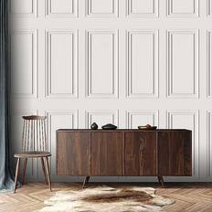 Rasch (Off White 283265) Wood Panel Wallpaper Wooden Panelling Effect Wallpaper
