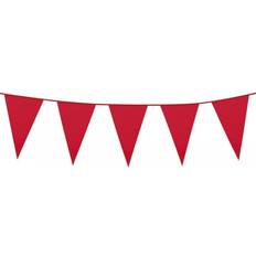 Boland 74752 – Flaggirlang röd, längd 10 meter, flaggkedja, plastgirlang, hängande dekoration, alla hjärtans dag, kärlek, bröllop, karneval, temafest, födelsedag, dagis, disco