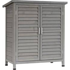 Pots & Planters OutSunny Garden Storage Shed Solid Fir Wood Garage
