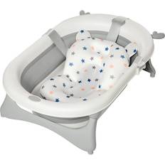 Grey Grooming & Bathing Homcom Foldable Portable Baby Bathtub