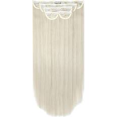 Lullabellz Super Thick Piece Straight Clip In Extensions 22.5 inch Bleach Blonde 5-pack