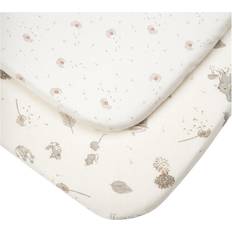 Sheets Kid's Room Tutti Bambini Pack of 2 Cocoon Bedside Crib Fitted Sheets-Whitte/Brown