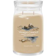 Brown Scented Candles Yankee Candle Signature Jar Large Jar Amber & Sandalwood 567g Scented Candle