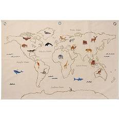 Beige Interior Decorating Ferm Living The World Textile Map Off-White