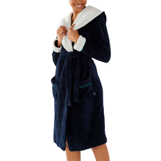 White - Women Nightgowns Chelsea Peers Plain Fluffy Hooded Dressing Gown