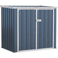 OutSunny 2-Bin Steel Rubbish Storage Shed Double Openable Lid