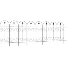 OutSunny Enclosures OutSunny Decorative Garden Fencing, 8PCs 44in Picket Fence Panels, Rustproof Wire Landscape Flower Bed Border